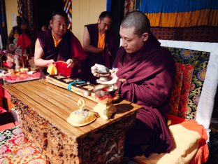 The cremation ceremony for His Eminence Mipham Namgyal Gyatso Tshojung Gyepe Dorje took place at the Karmapa International Buddhist Institute, Feb 2026. Photo: Tokpa Korlo.