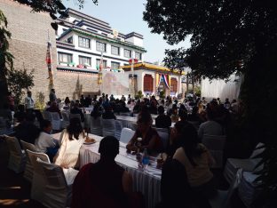 The cremation ceremony for His Eminence Mipham Namgyal Gyatso Tshojung Gyepe Dorje took place at the Karmapa International Buddhist Institute, Feb 2026. Photo: Tokpa Korlo.