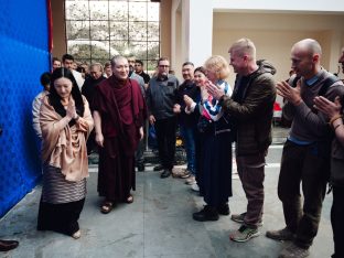 The cremation ceremony for His Eminence Mipham Namgyal Gyatso Tshojung Gyepe Dorje took place at the Karmapa International Buddhist Institute, Feb 2026. Photo: Tokpa Korlo.