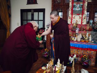 The cremation ceremony for His Eminence Mipham Namgyal Gyatso Tshojung Gyepe Dorje took place at the Karmapa International Buddhist Institute, Feb 2026. Photo: Tokpa Korlo.
