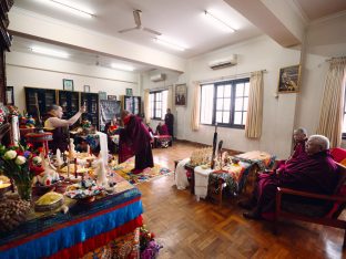 The cremation ceremony for His Eminence Mipham Namgyal Gyatso Tshojung Gyepe Dorje took place at the Karmapa International Buddhist Institute, Feb 2026. Photo: Tokpa Korlo.