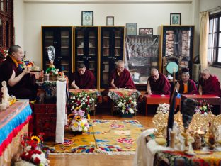 The cremation ceremony for His Eminence Mipham Namgyal Gyatso Tshojung Gyepe Dorje took place at the Karmapa International Buddhist Institute, Feb 2026. Photo: Tokpa Korlo.