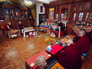 The cremation ceremony for His Eminence Mipham Namgyal Gyatso Tshojung Gyepe Dorje took place at the Karmapa International Buddhist Institute, Feb 2026. Photo: Tokpa Korlo.
