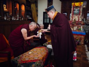 The cremation ceremony for His Eminence Mipham Namgyal Gyatso Tshojung Gyepe Dorje took place at the Karmapa International Buddhist Institute, Feb 2026. Photo: Tokpa Korlo.