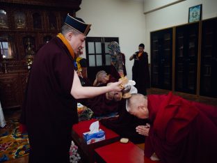 The cremation ceremony for His Eminence Mipham Namgyal Gyatso Tshojung Gyepe Dorje took place at the Karmapa International Buddhist Institute, Feb 2026. Photo: Tokpa Korlo.