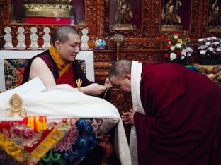 The cremation ceremony for His Eminence Mipham Namgyal Gyatso Tshojung Gyepe Dorje took place at the Karmapa International Buddhist Institute, Feb 2026. Photo: Tokpa Korlo.