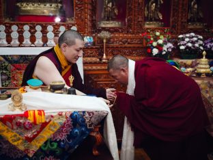 The cremation ceremony for His Eminence Mipham Namgyal Gyatso Tshojung Gyepe Dorje took place at the Karmapa International Buddhist Institute, Feb 2026. Photo: Tokpa Korlo.
