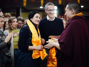 The cremation ceremony for His Eminence Mipham Namgyal Gyatso Tshojung Gyepe Dorje took place at the Karmapa International Buddhist Institute, Feb 2026. Photo: Tokpa Korlo.