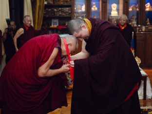 The cremation ceremony for His Eminence Mipham Namgyal Gyatso Tshojung Gyepe Dorje took place at the Karmapa International Buddhist Institute, Feb 2026. Photo: Tokpa Korlo.