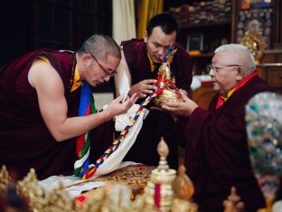 The cremation ceremony for His Eminence Mipham Namgyal Gyatso Tshojung Gyepe Dorje took place at the Karmapa International Buddhist Institute, Feb 2026. Photo: Tokpa Korlo.