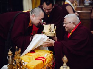 The cremation ceremony for His Eminence Mipham Namgyal Gyatso Tshojung Gyepe Dorje took place at the Karmapa International Buddhist Institute, Feb 2026. Photo: Tokpa Korlo.