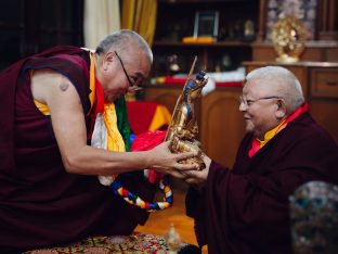 The cremation ceremony for His Eminence Mipham Namgyal Gyatso Tshojung Gyepe Dorje took place at the Karmapa International Buddhist Institute, Feb 2026. Photo: Tokpa Korlo.