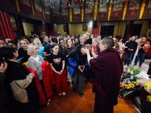 The cremation ceremony for His Eminence Mipham Namgyal Gyatso Tshojung Gyepe Dorje took place at the Karmapa International Buddhist Institute, Feb 2026. Photo: Tokpa Korlo.