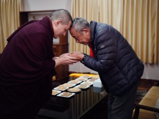 The cremation ceremony for His Eminence Mipham Namgyal Gyatso Tshojung Gyepe Dorje took place at the Karmapa International Buddhist Institute, Feb 2026. Photo: Tokpa Korlo.