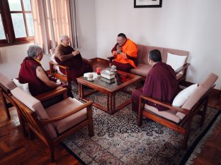 The cremation ceremony for His Eminence Mipham Namgyal Gyatso Tshojung Gyepe Dorje took place at the Karmapa International Buddhist Institute, Feb 2026. Photo: Tokpa Korlo.