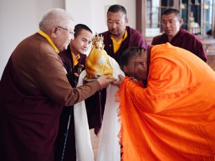 The cremation ceremony for His Eminence Mipham Namgyal Gyatso Tshojung Gyepe Dorje took place at the Karmapa International Buddhist Institute, Feb 2026. Photo: Tokpa Korlo.