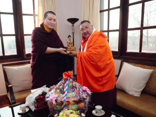 The cremation ceremony for His Eminence Mipham Namgyal Gyatso Tshojung Gyepe Dorje took place at the Karmapa International Buddhist Institute, Feb 2026. Photo: Tokpa Korlo.