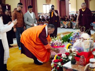 The cremation ceremony for His Eminence Mipham Namgyal Gyatso Tshojung Gyepe Dorje took place at the Karmapa International Buddhist Institute, Feb 2026. Photo: Tokpa Korlo.