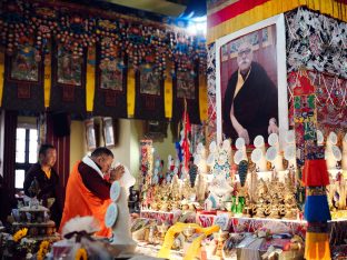 The cremation ceremony for His Eminence Mipham Namgyal Gyatso Tshojung Gyepe Dorje took place at the Karmapa International Buddhist Institute, Feb 2026. Photo: Tokpa Korlo.