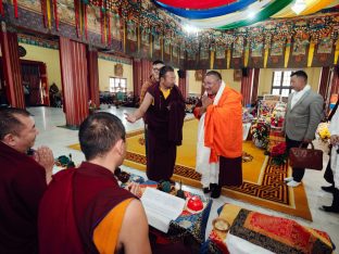 The cremation ceremony for His Eminence Mipham Namgyal Gyatso Tshojung Gyepe Dorje took place at the Karmapa International Buddhist Institute, Feb 2026. Photo: Tokpa Korlo.