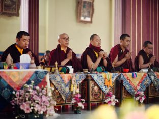 The cremation ceremony for His Eminence Mipham Namgyal Gyatso Tshojung Gyepe Dorje took place at the Karmapa International Buddhist Institute, Feb 2026. Photo: Tokpa Korlo.