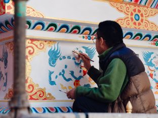 The cremation ceremony for His Eminence Mipham Namgyal Gyatso Tshojung Gyepe Dorje took place at the Karmapa International Buddhist Institute, Feb 2026. Photo: Tokpa Korlo.