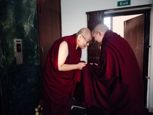 The cremation ceremony for His Eminence Mipham Namgyal Gyatso Tshojung Gyepe Dorje took place at the Karmapa International Buddhist Institute, Feb 2026. Photo: Tokpa Korlo.