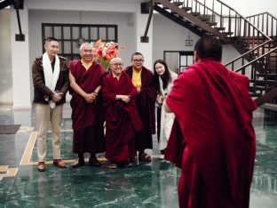 The cremation ceremony for His Eminence Mipham Namgyal Gyatso Tshojung Gyepe Dorje took place at the Karmapa International Buddhist Institute, Feb 2026. Photo: Tokpa Korlo.