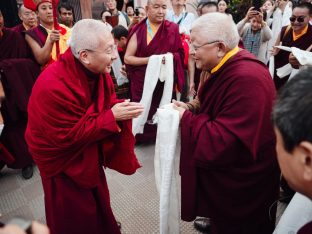 The cremation ceremony for His Eminence Mipham Namgyal Gyatso Tshojung Gyepe Dorje took place at the Karmapa International Buddhist Institute, Feb 2026. Photo: Tokpa Korlo.
