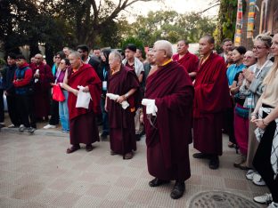 The cremation ceremony for His Eminence Mipham Namgyal Gyatso Tshojung Gyepe Dorje took place at the Karmapa International Buddhist Institute, Feb 2026. Photo: Tokpa Korlo.