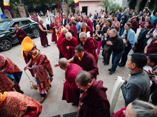 The cremation ceremony for His Eminence Mipham Namgyal Gyatso Tshojung Gyepe Dorje took place at the Karmapa International Buddhist Institute, Feb 2026. Photo: Tokpa Korlo.
