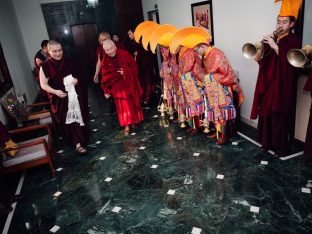The cremation ceremony for His Eminence Mipham Namgyal Gyatso Tshojung Gyepe Dorje took place at the Karmapa International Buddhist Institute, Feb 2026. Photo: Tokpa Korlo.