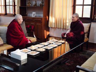 The cremation ceremony for His Eminence Mipham Namgyal Gyatso Tshojung Gyepe Dorje took place at the Karmapa International Buddhist Institute, Feb 2026. Photo: Tokpa Korlo.