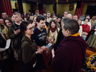 The cremation ceremony for His Eminence Mipham Namgyal Gyatso Tshojung Gyepe Dorje took place at the Karmapa International Buddhist Institute, Feb 2026. Photo: Tokpa Korlo.
