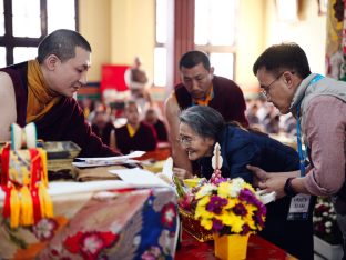 The cremation ceremony for His Eminence Mipham Namgyal Gyatso Tshojung Gyepe Dorje took place at the Karmapa International Buddhist Institute, Feb 2026. Photo: Tokpa Korlo.