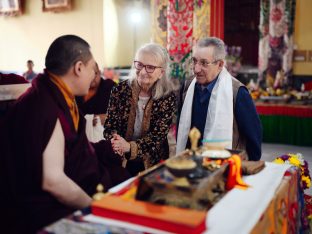The cremation ceremony for His Eminence Mipham Namgyal Gyatso Tshojung Gyepe Dorje took place at the Karmapa International Buddhist Institute, Feb 2026. Photo: Tokpa Korlo.