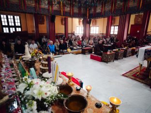 The cremation ceremony for His Eminence Mipham Namgyal Gyatso Tshojung Gyepe Dorje took place at the Karmapa International Buddhist Institute, Feb 2026. Photo: Tokpa Korlo.