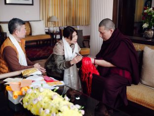 The cremation ceremony for His Eminence Mipham Namgyal Gyatso Tshojung Gyepe Dorje took place at the Karmapa International Buddhist Institute, Feb 2026. Photo: Tokpa Korlo.