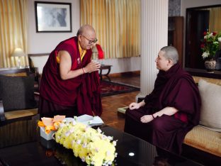 The cremation ceremony for His Eminence Mipham Namgyal Gyatso Tshojung Gyepe Dorje took place at the Karmapa International Buddhist Institute, Feb 2026. Photo: Tokpa Korlo.