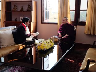 The cremation ceremony for His Eminence Mipham Namgyal Gyatso Tshojung Gyepe Dorje took place at the Karmapa International Buddhist Institute, Feb 2026. Photo: Tokpa Korlo.