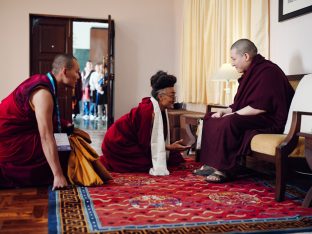 The cremation ceremony for His Eminence Mipham Namgyal Gyatso Tshojung Gyepe Dorje took place at the Karmapa International Buddhist Institute, Feb 2026. Photo: Tokpa Korlo.