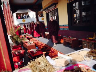 The cremation ceremony for His Eminence Mipham Namgyal Gyatso Tshojung Gyepe Dorje took place at the Karmapa International Buddhist Institute, Feb 2026. Photo: Tokpa Korlo.