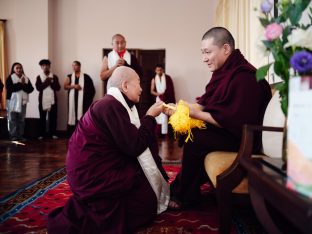 The cremation ceremony for His Eminence Mipham Namgyal Gyatso Tshojung Gyepe Dorje took place at the Karmapa International Buddhist Institute, Feb 2026. Photo: Tokpa Korlo.