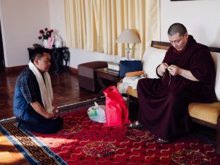 The cremation ceremony for His Eminence Mipham Namgyal Gyatso Tshojung Gyepe Dorje took place at the Karmapa International Buddhist Institute, Feb 2026. Photo: Tokpa Korlo.