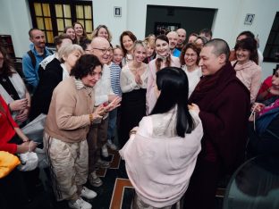 The cremation ceremony for His Eminence Mipham Namgyal Gyatso Tshojung Gyepe Dorje took place at the Karmapa International Buddhist Institute, Feb 2026. Photo: Tokpa Korlo.