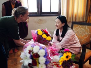 The cremation ceremony for His Eminence Mipham Namgyal Gyatso Tshojung Gyepe Dorje took place at the Karmapa International Buddhist Institute, Feb 2026. Photo: Tokpa Korlo.
