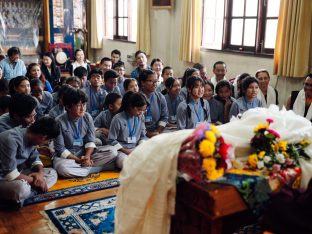 The cremation ceremony for His Eminence Mipham Namgyal Gyatso Tshojung Gyepe Dorje took place at the Karmapa International Buddhist Institute, Feb 2026. Photo: Tokpa Korlo.
