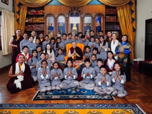 The cremation ceremony for His Eminence Mipham Namgyal Gyatso Tshojung Gyepe Dorje took place at the Karmapa International Buddhist Institute, Feb 2026. Photo: Tokpa Korlo.