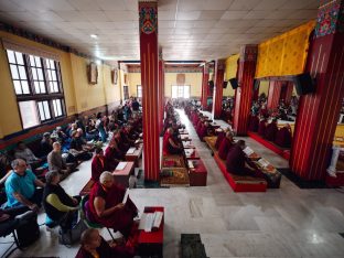 The cremation ceremony for His Eminence Mipham Namgyal Gyatso Tshojung Gyepe Dorje took place at the Karmapa International Buddhist Institute, Feb 2026. Photo: Tokpa Korlo.