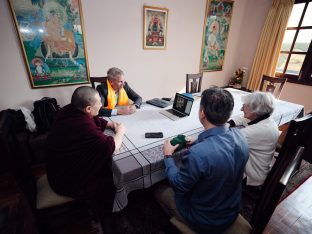 The cremation ceremony for His Eminence Mipham Namgyal Gyatso Tshojung Gyepe Dorje took place at the Karmapa International Buddhist Institute, Feb 2026. Photo: Tokpa Korlo.
